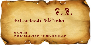 Hollerbach Nándor névjegykártya
